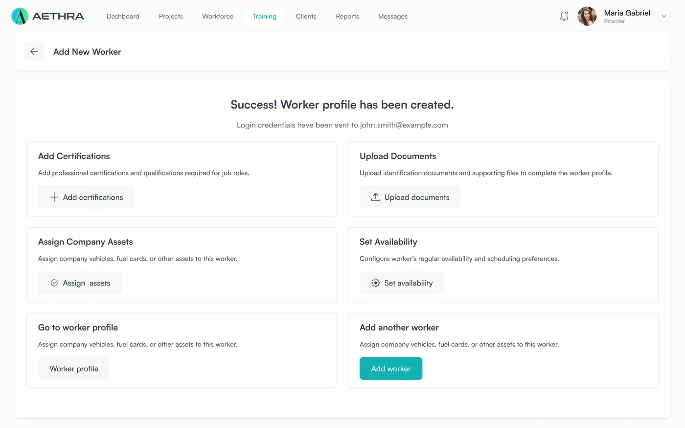 Profile created
