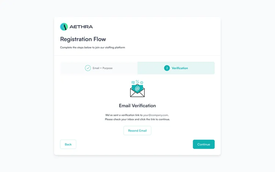 Registration: email verification