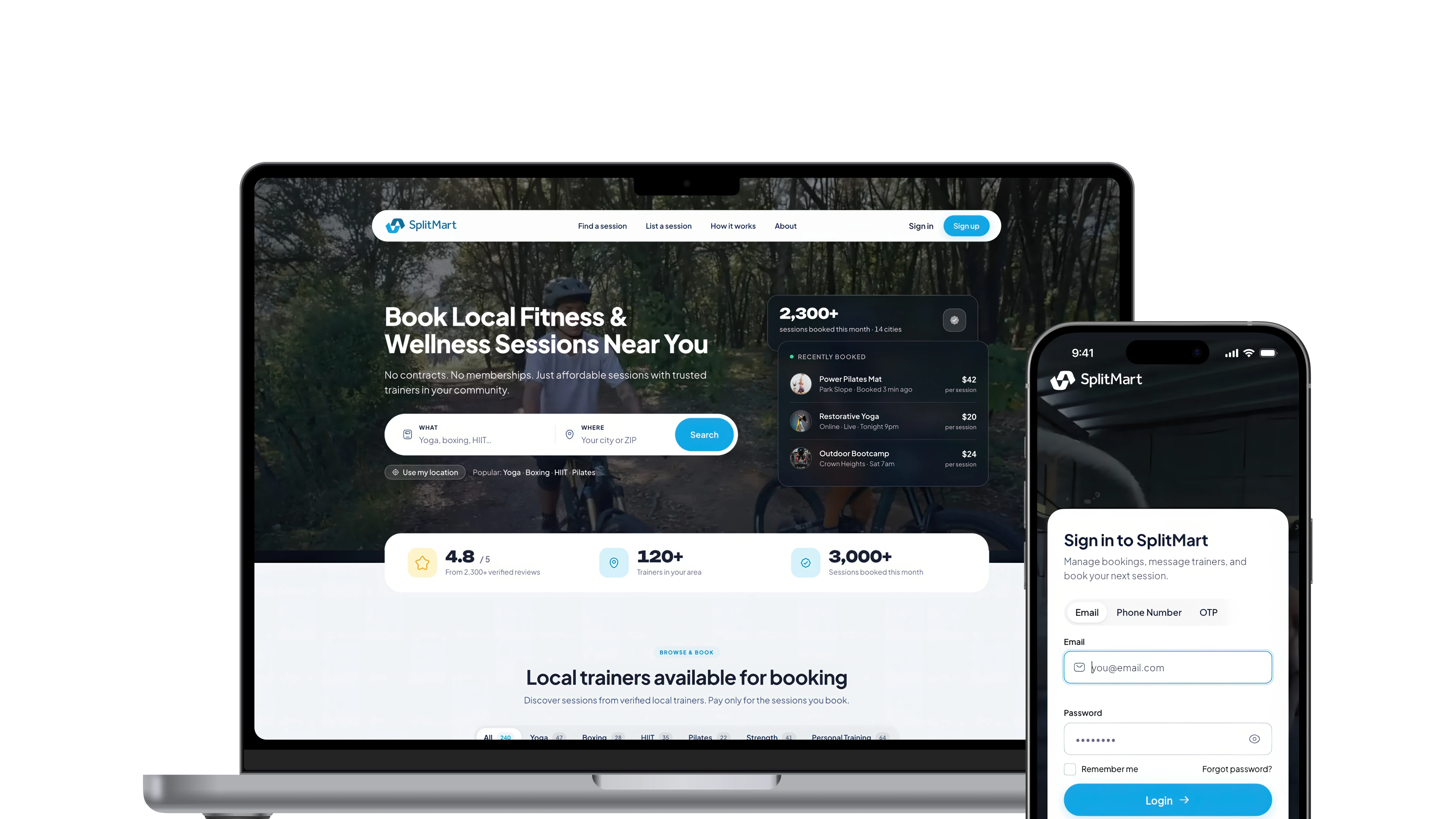 SplitMart client landing, shipped